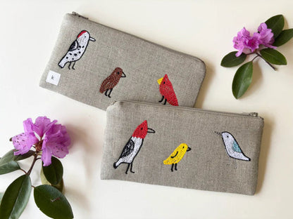 Embroidered Linen Pouch | K Studio
