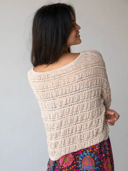 Emily Ruffle Layering Sweater - Cream-view 2