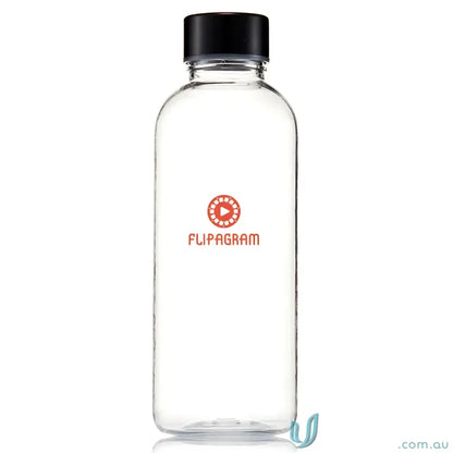 Clear plastic Everton 600ml Tritan water bottle with black cap, BPA free and durable