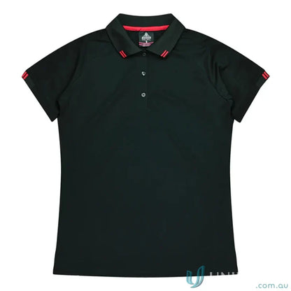 Aussie Pacific 1308 Flinders Polo in Black/Red