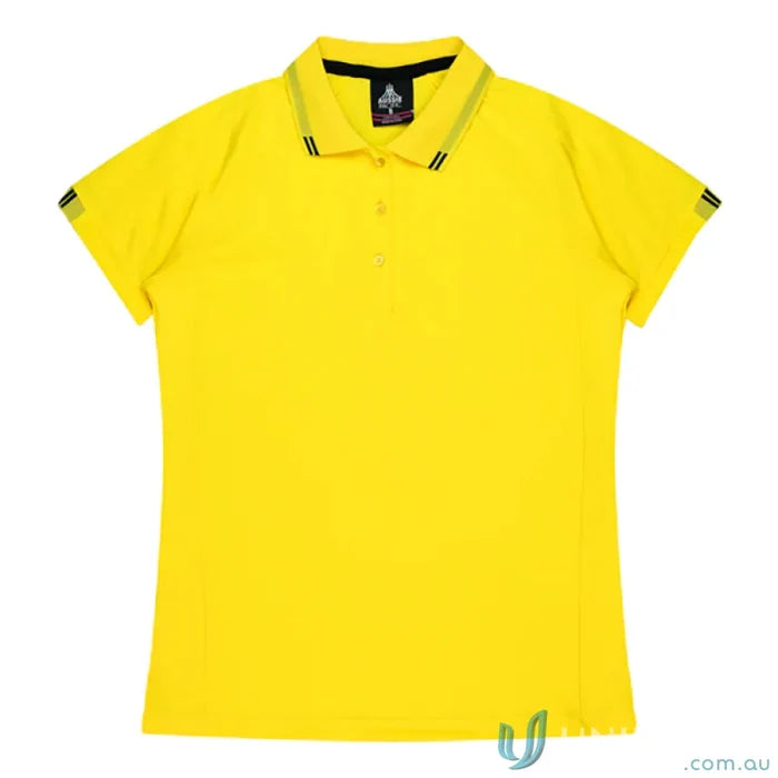 Aussie Pacific 1308 Flinders Polo in Gold/Black
