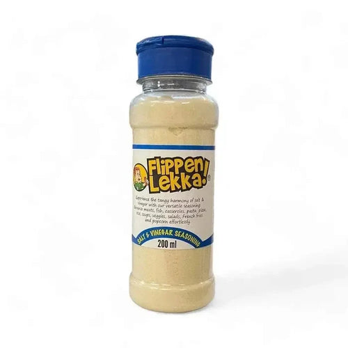 Flippen Lekka Spice Salt & Vinegar seasoning bottle 200ml with tangy flavor for meats and snacks