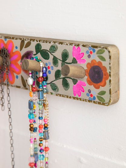 Floral Hook Rack|Pink Flower-view 2