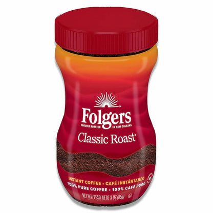 Folgers - Classic Roast Instant Coffee Crystals - 3 Oz - 12 Pack