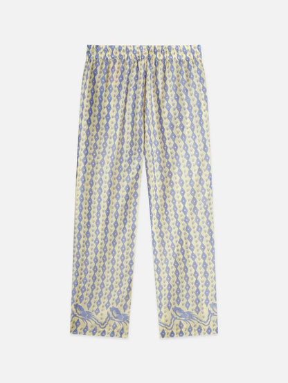 Gia All Over Printed Cotton Cactus Stripe Placed Raffia ulh01347t