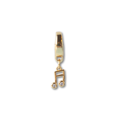 Gold Charm-Music Note CZ