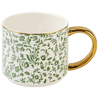 Green Ditsy Floral 14 oz Coffee Mug - Olita Gifts & Goods