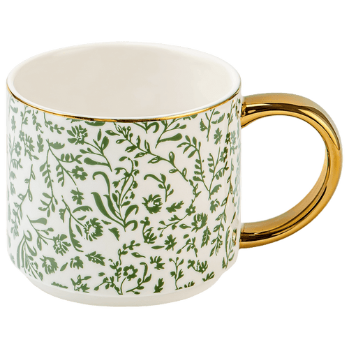 Green Ditsy Floral 14 oz Coffee Mug - Olita Gifts & Goods