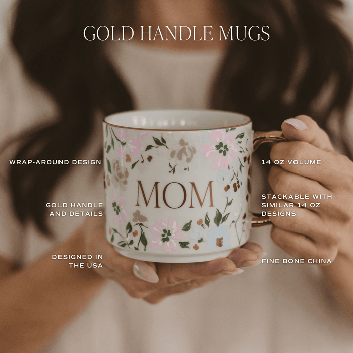 Green Ditsy Floral 14 oz Coffee Mug - Olita Gifts & Goods