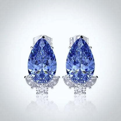 Wedding Jewelry | Minimalist CZ Bridal Stud Earrings - Blue, Pink & Aqua