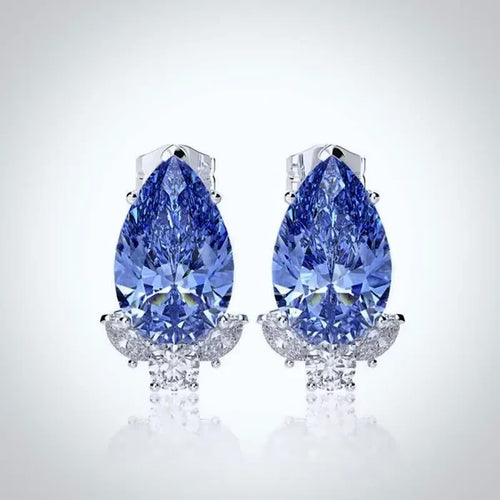 Wedding Jewelry | Minimalist CZ Bridal Stud Earrings - Blue, Pink & Aqua