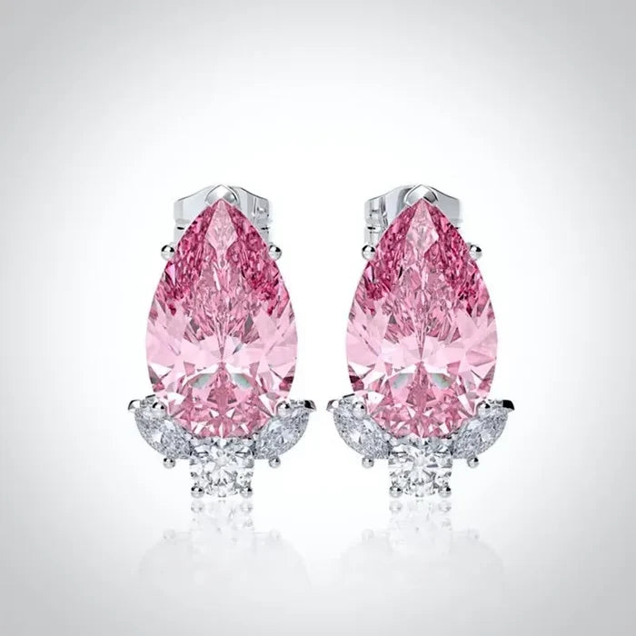 Wedding Jewelry | Minimalist CZ Bridal Stud Earrings - Blue, Pink & Aqua
