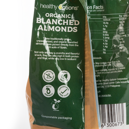 Healthy Options Organic Blanched Almonds 200g