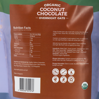 Healthy Options Organic Coconut Chocolate Overnight Oats 300g