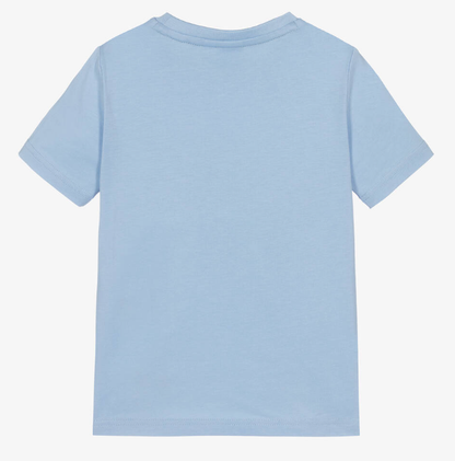 HUGO BOSS Boys Pale Blue Cotton T-Shirt