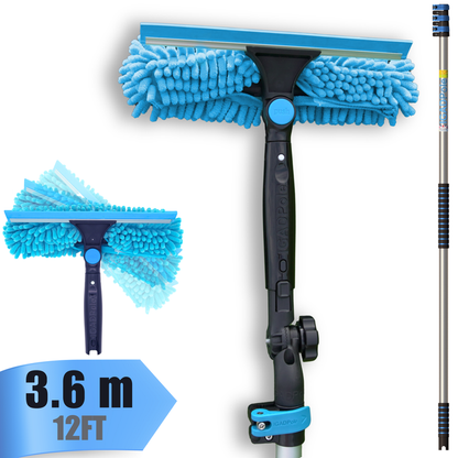 IGADPole 3.6m (12ft) Window Squeegee Cleaning Kit, Extension Pole and 10"(25cm) Window Squeegee