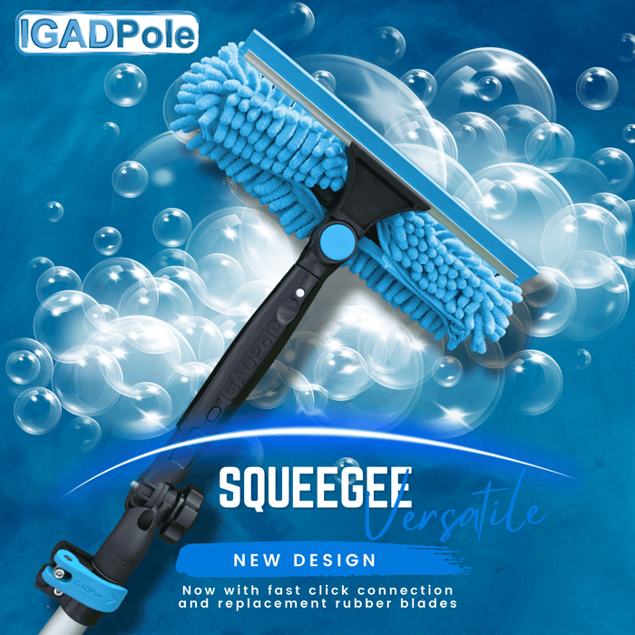 IGADPole 3.6m (12ft) Window Squeegee Cleaning Kit, Extension Pole and 10"(25cm) Window Squeegee