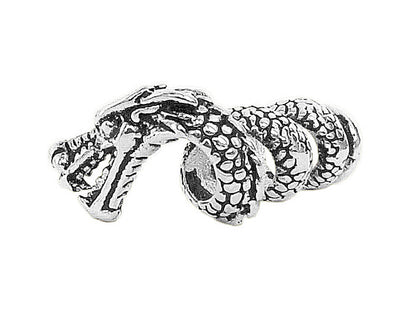 Imperial Dragon Hair Bead - Silver Medieval Fantasy Braid Accessory front view