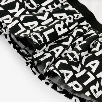 KARL LAGERFELD Girls Black & White Cotton Dress with Logo Print
