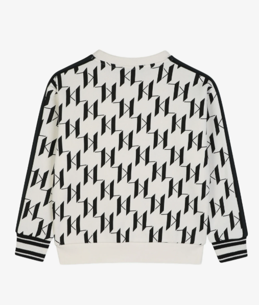 KARL LAGERFELD monogram-print logo-patch sweatshirt