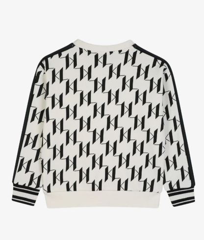 KARL LAGERFELD monogram-print logo-patch sweatshirt