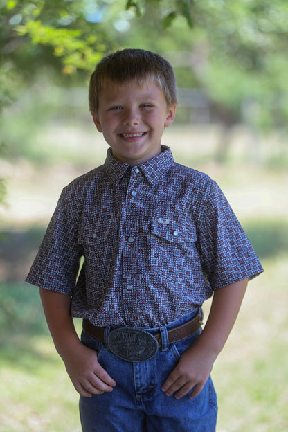 Kid's Colton in Red SS Snap Shirt