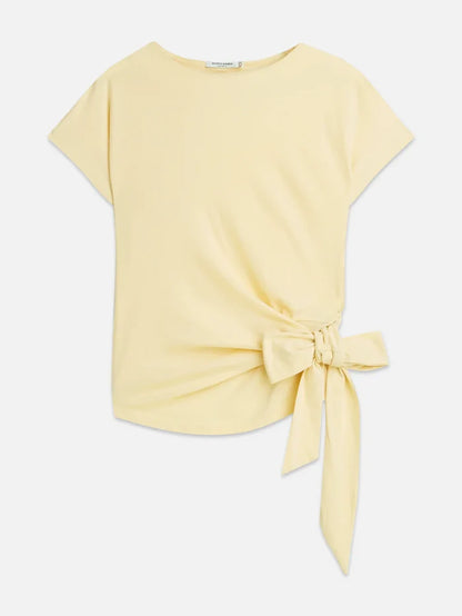 Knotted Slash Neck T-Shirt Parsnip U9A01300T