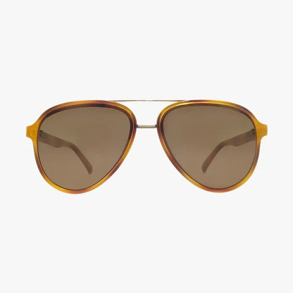 Knox Honey Tortoise Polarized Fashion Aviator Sunglasses