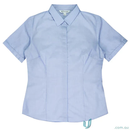 Light blue short-sleeved shirt from Ladies Grange S/S Shirt perfect for workwear or uniforms