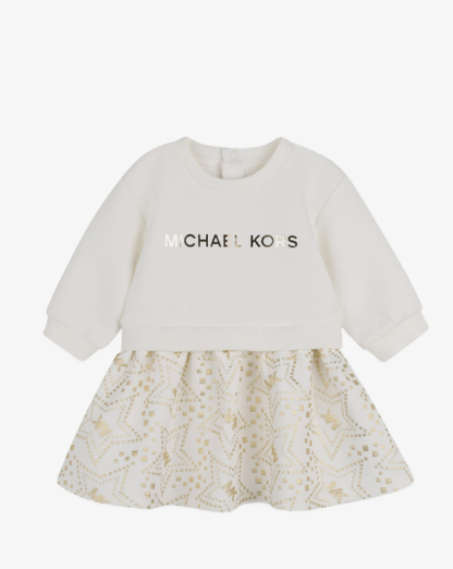 MICHAEL KORS logo printed flared dress