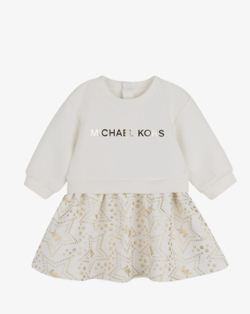 MICHAEL KORS logo printed flared dress