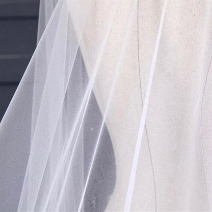 Wedding Veils - Lace Edge Cathedral Bridal Veil - Available in White and Ivory