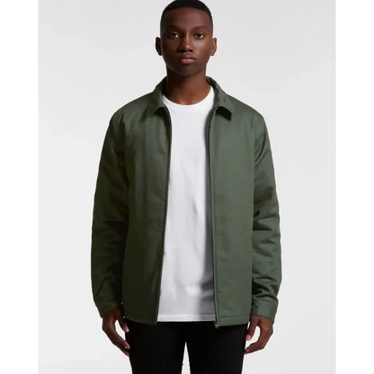 Olive green mark padded jacket with front zipper and collar ideal for durable workwear and uniforms use