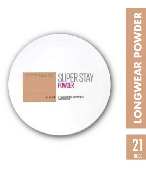 Maybelline SuperStay Long Wear Powder Foundation – 21 Nude (Full Coverage Matte Finish)