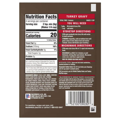 McCormick Turkey Gravy Mix, 0.87 oz - 24 Pack