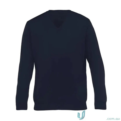 Gear For Life EGMDP Merino Detailed Vee Sweater in Dark Blue Australian Merino Wool