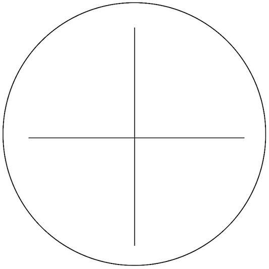 Microscope Eyepiece Reticle Cross Line Scale Dia. 16mm, SKU RT20102201, three quarter front view