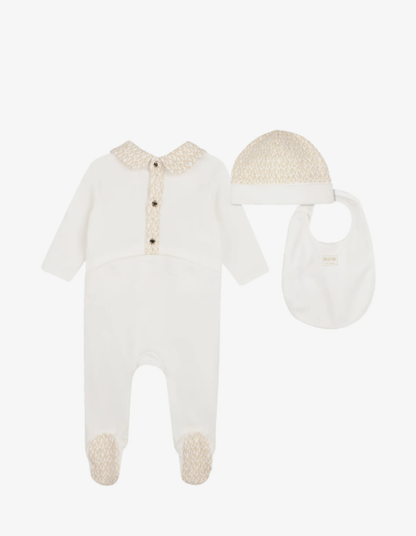 MICHAEL KORS monogram-print cotton babygrow set