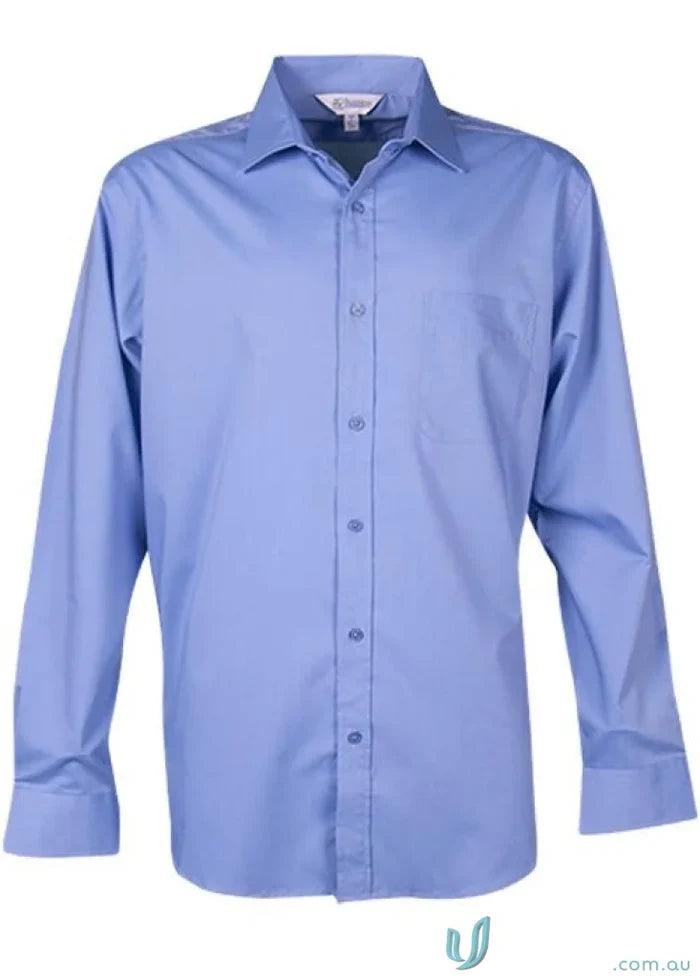 Light blue long-sleeved Mosman LS Shirt 1903L for casual or formal wear
