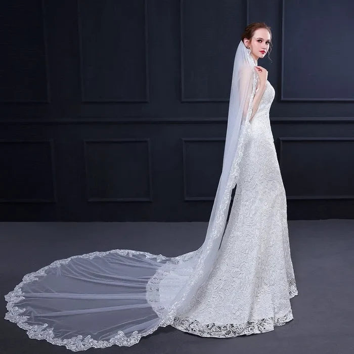 Wedding Veils - Lace Edge Cathedral Bridal Veil