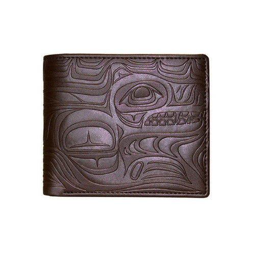 NATIVE NORTHWEST Brown Embossed Wallet - Spirit Wolf