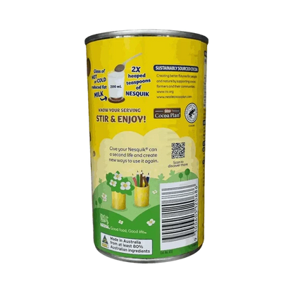 Nestlé Nesquik Chocolate 250g tin with natural cocoa powder for hot or cold milk drink