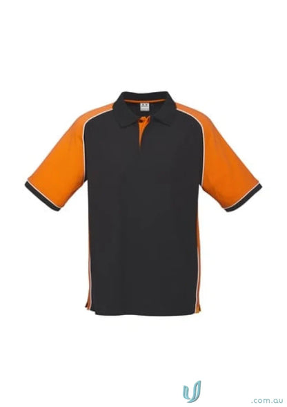 Black and orange Nitro Polo shirt from Mens Nitro Biz Collection Short Sleeve