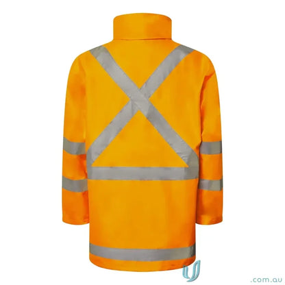 Orange NSW Rail Hi Vis Reflective 4-in-1 Jacket with hand warmer pockets