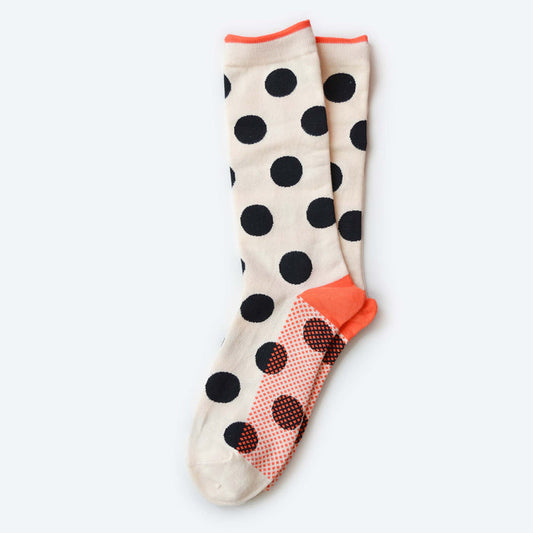 Panhandle Classic Dot Crew Socks — Cream | Hooray Sock Co.