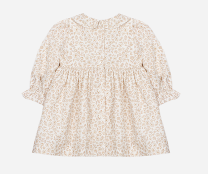 PATACHOU Beige floral print dress with smock details