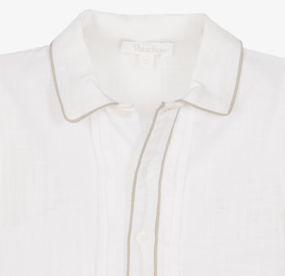 PATACHOU Boys Ivory Shirt & Beige Twill Shorts Set