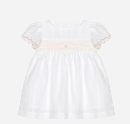 PATACHOU Elegant beige dress with delicate embroidery