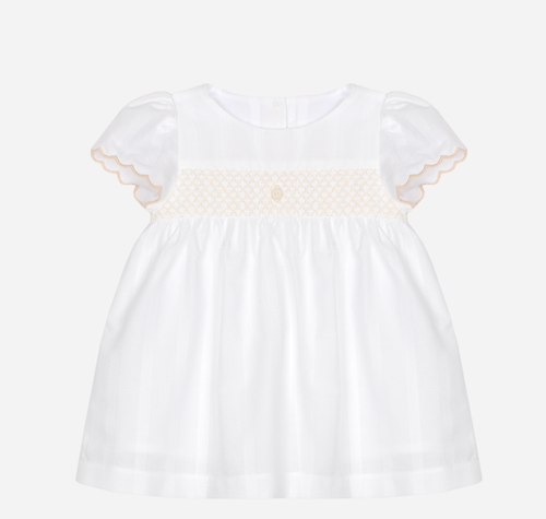 PATACHOU Elegant beige dress with delicate embroidery