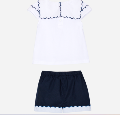 PATACHOU Elegant navy blue set with simple design